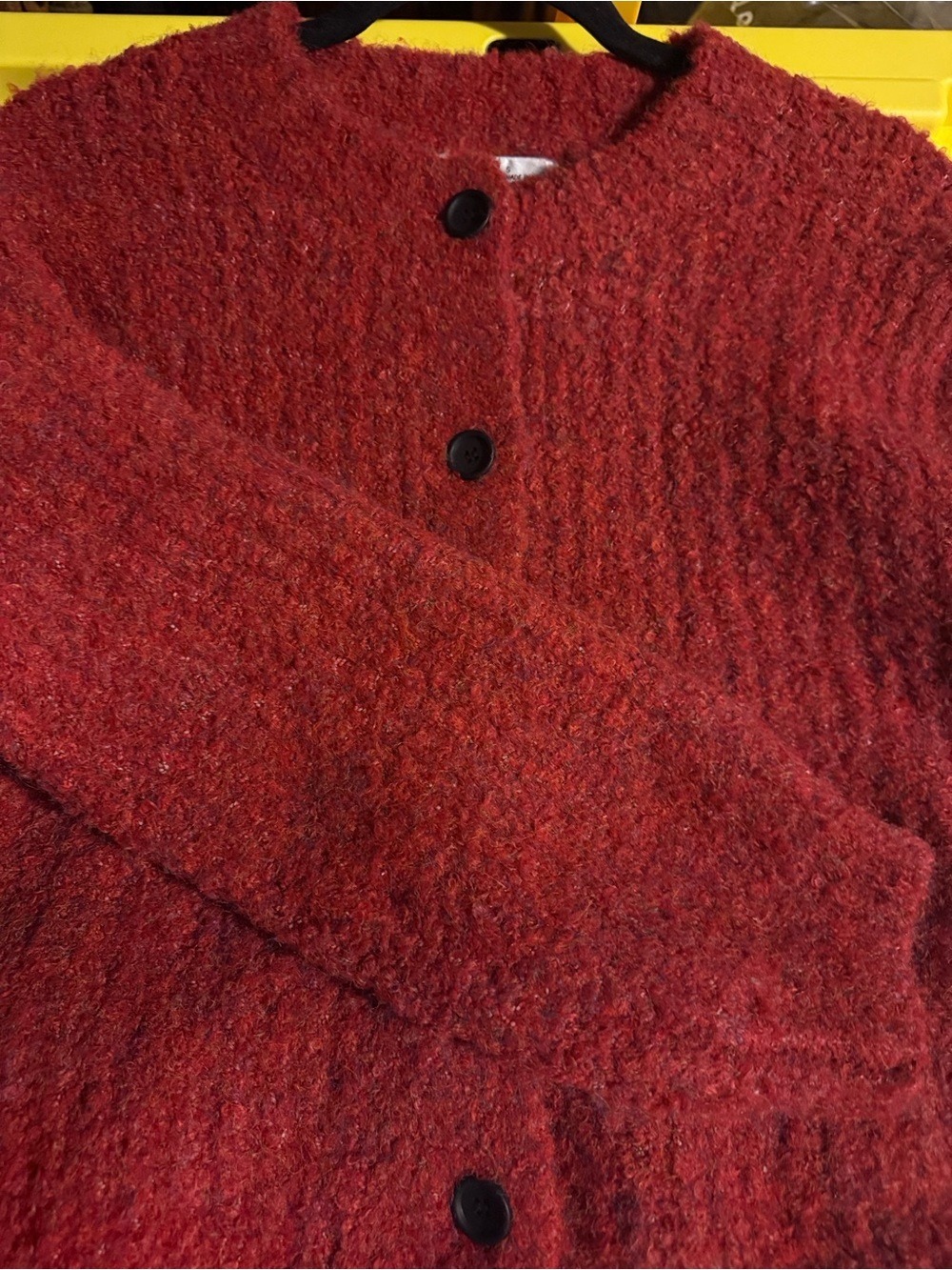 Zenana Outfitters red Rec Button-Front Women's Cardigan - Picture 3 of 3